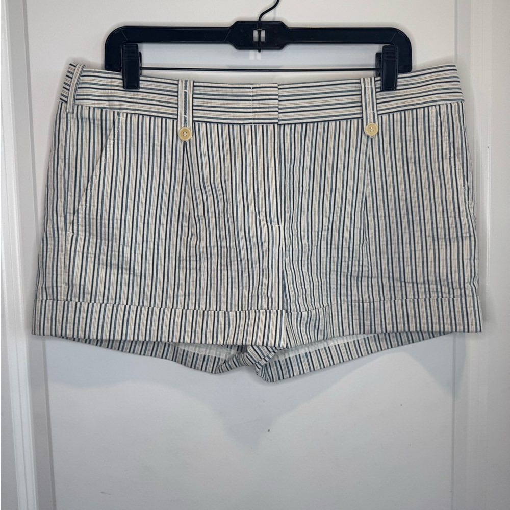 BCBGMaxAzria Navy and White Striped Shorts